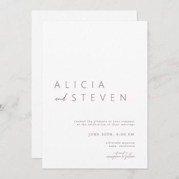 elegant minimalist script modern wedding invitation