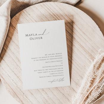 elegant minimalist script traditional wedding invi invitation