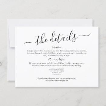 elegant minimalist simple wedding details invitation