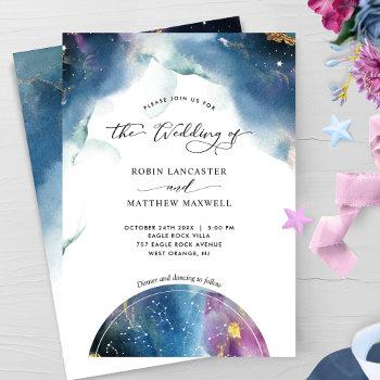 elegant, modern celestial constellations wedding invitation