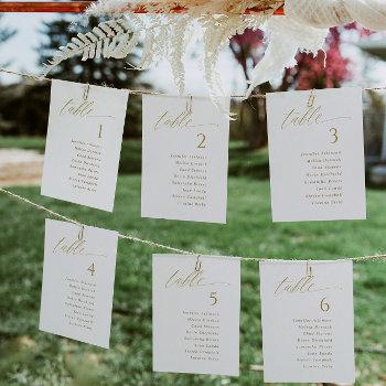 Small Elegant Modern Gold Wedding Seating Chart Front View