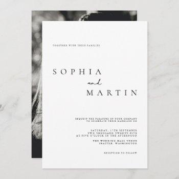 elegant modern script photo classic wedding invitation
