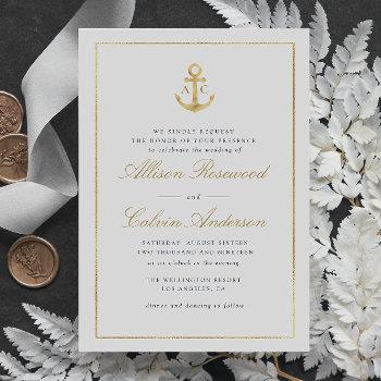 elegant nautical wedding invitation