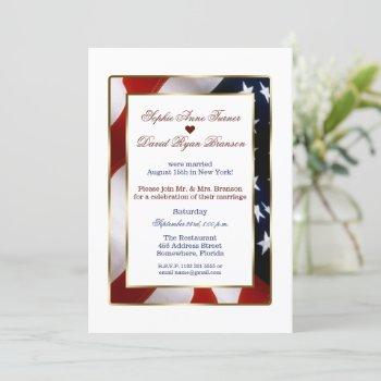elegant patriotic gold usa flag evening wedding invitation