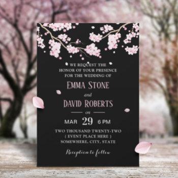 Small Elegant Pink Floral Cherry Blossom Wedding Front View