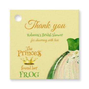 Small Elegant Princess Frog Baby Shower Thank You Favor Tags Front View