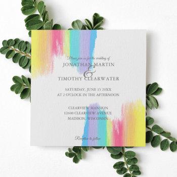 Small Elegant Rainbow Watercolor Paint Summer Wedding Front View