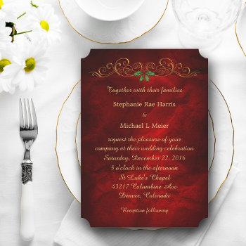 Small Elegant Red Holly Christmas Wedding Front View