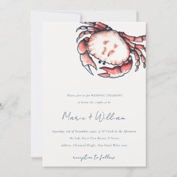 Small Elegant Red Navy Underwater Crab Nautical Wedding Front View