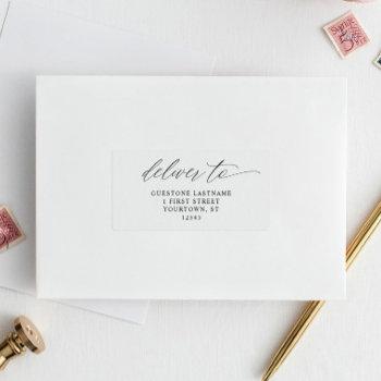 Small Elegant Romantic Wedding Guest Address Sticker Front View