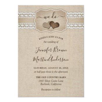 Small Elegant Rustic Burlap And Lace Wedding Front View