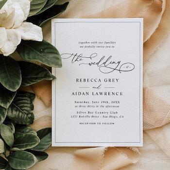 Small Elegant Script Black And White Wedding Front View