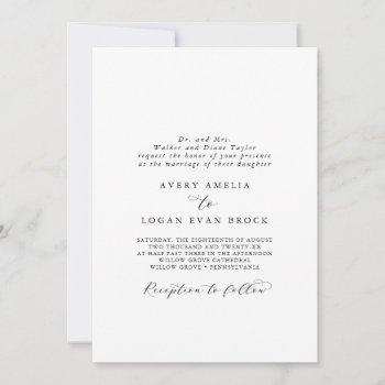 elegant script formal brides parents wedding invitation
