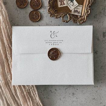 Small Elegant Script Monogram Wedding  Envelope Front View