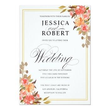 Small Elegant Script Touch Of Floral Fall Wedding Front View