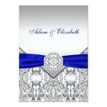 Small Elegant Silver And Royal Blue Wedding Front View