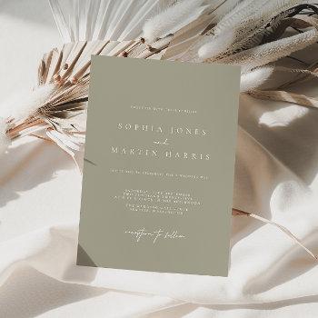 elegant silver & white modern wedding invitation