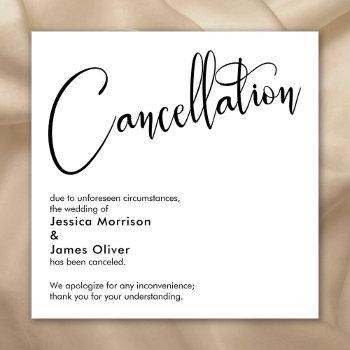 elegant, simple wedding cancellation announcement