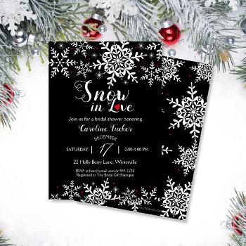 Small Elegant Snow In Love Winter Black Baby Shower Front View