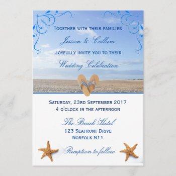 Small Elegant Starfish & Flip Flops Beach Wedding Front View