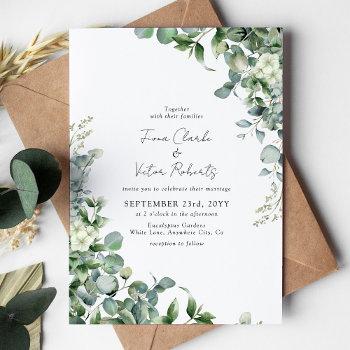 elegant succulent eucalyptus greenery wedding invi invitation