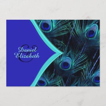 Small Elegant Teal Blue And Royal Blue Peacock Wedding Front View