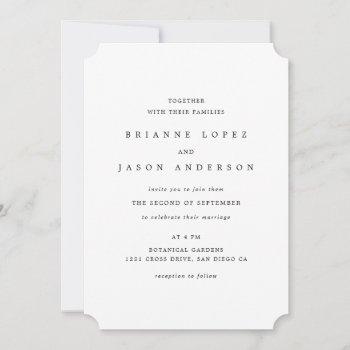 elegant traditional minimalist all in one wedding  invitation