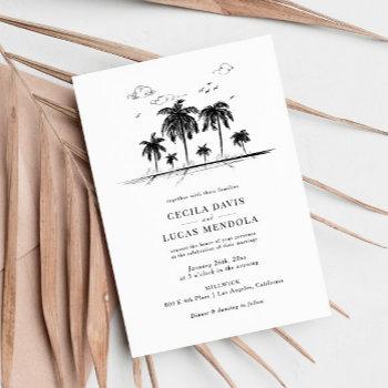 elegant tropical beach palm tree wedding