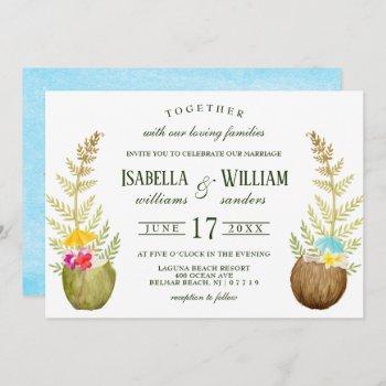 elegant tropical summer wedding invitvitation invitation