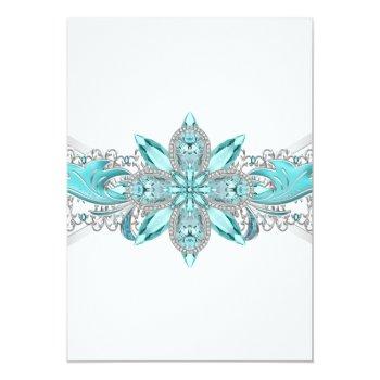 Small Elegant Turquoise Blue And Silver Wedding Front View