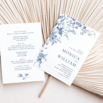 elegant vintage blue french garden floral wedding invitation