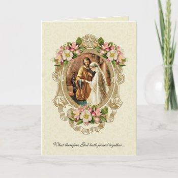 elegant vintage wedding traditional catholic invitation