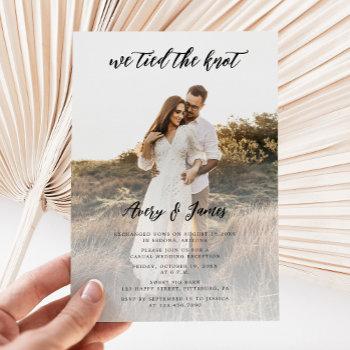 elegant we tied the knot photo wedding elopement  invitation