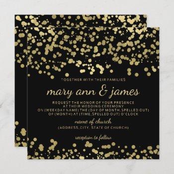 Small Elegant Wedding Gold Foil Look Confetti Front View