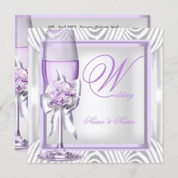 Small Elegant Wedding Lavender Purple Lilac Champagne Front View