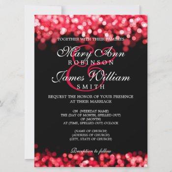 elegant wedding red lights invitation
