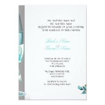 Small Elegant Wedding Teal White Beige Rose Champagne Back View
