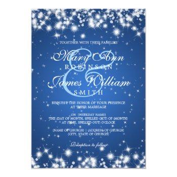 Small Elegant Wedding Winter Sparkle Blue Front View