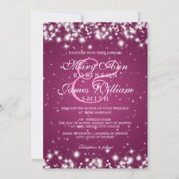Small Elegant Wedding Winter Sparkle Pink Front View