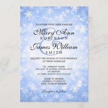 Small Elegant Wedding Winter Wonderland Sparkle Blue Front View