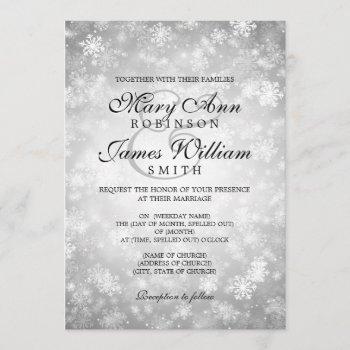 Small Elegant Wedding Winter Wonderland Sparkle Silver Front View