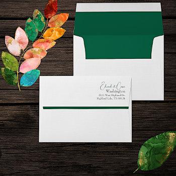 Small Elegant White And Emerald Green Envelope Front View