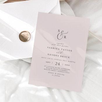 elegant white floral coordinate | blush wedding invitation