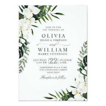Small Elegant White Orchids Bohemian Greenery Wedding Front View