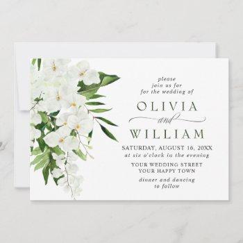 Small Elegant White Orchids Bohemian Greenery Wedding Front View