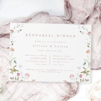 Small Elegant Wildflower Rustic Boho Rehearsal Dinner Front View