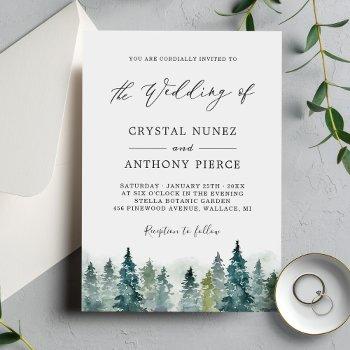 Small Elegant Winter Forest Pine Trees Wedding Front View