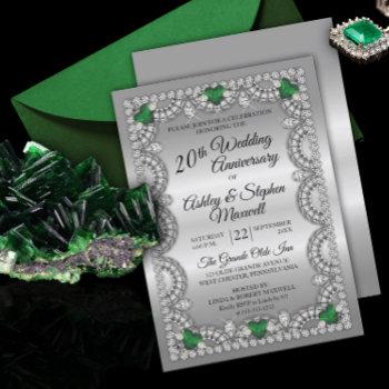 Small Emerald And Diamond 20th Wedding Anniversary Party Front View