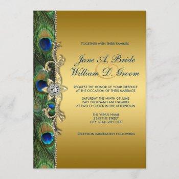 Small Emerald Green And Gold Peacock Wedding Front View