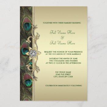 Small Emerald Green And Gold Peacock Wedding Front View